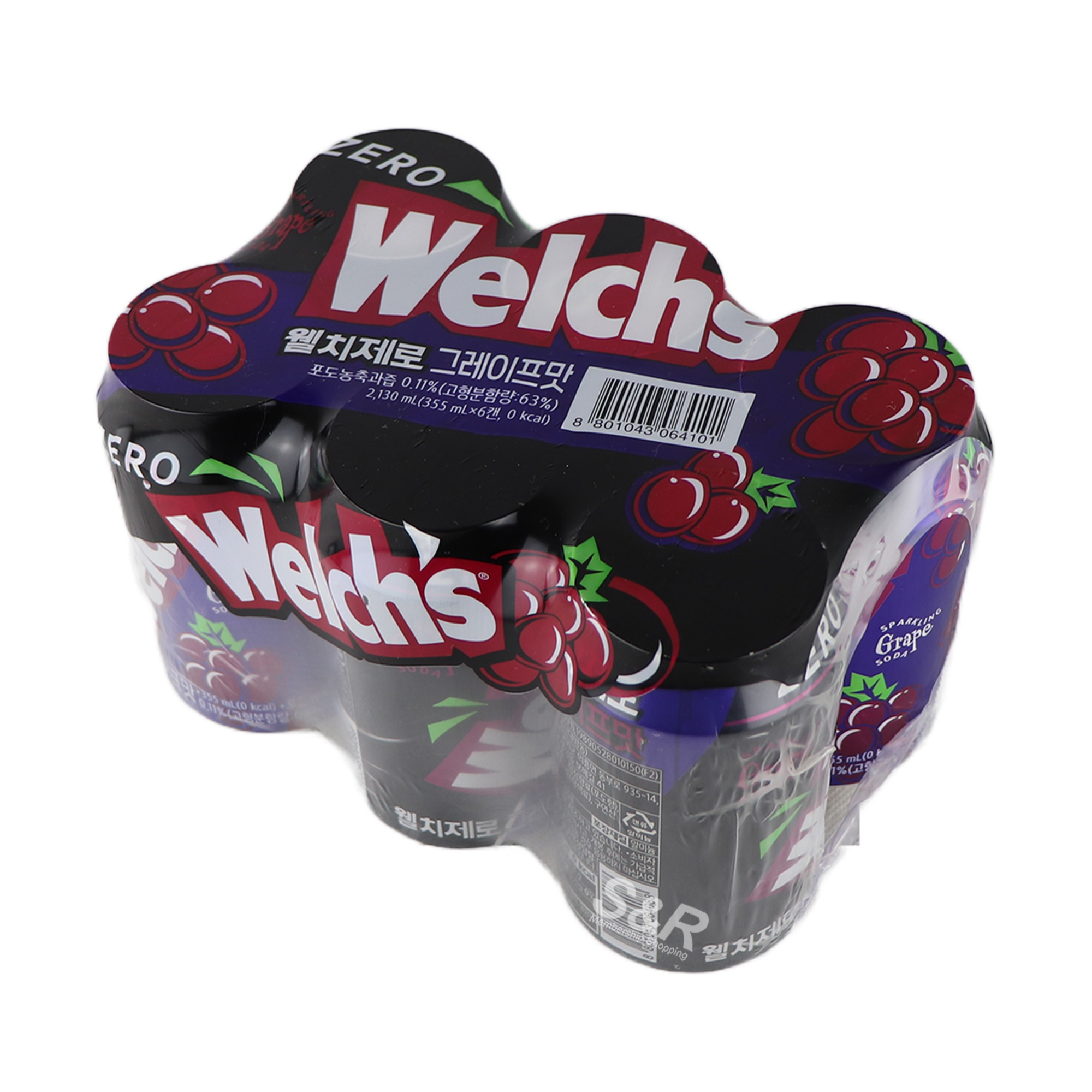 Welch's Zero Sparkling Grape Soda (355mL x 6pcs)